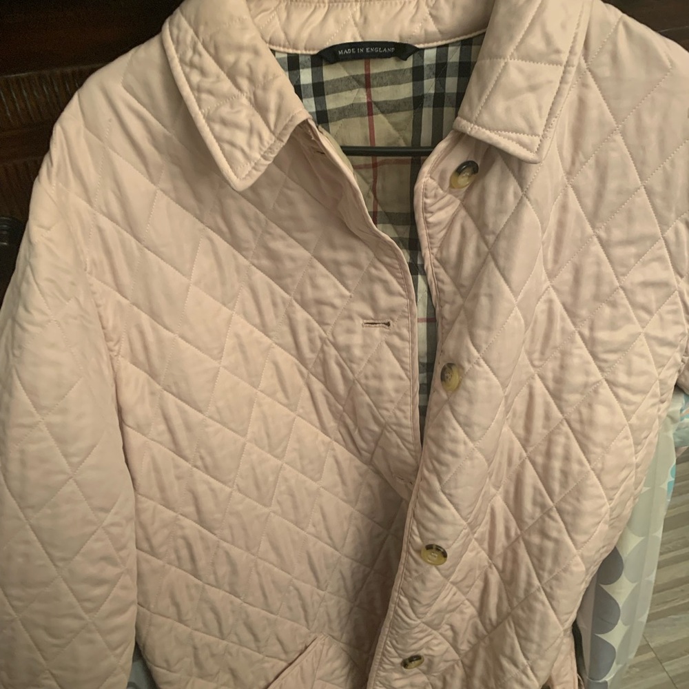 Light pink Burberry quilted jacket